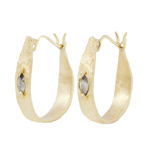 Gold Hoop Earrings with a clay texture